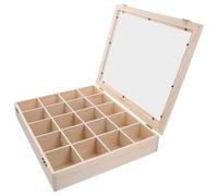 UPKOCH Scatola per Collezione Rocce in Legno con Scomparti e Coperchio Trasparente Espositore Minerali e Gemme Protettivo Antipolvere per Specimen Geologici e Pietre Preziose