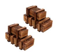 UPKOCH Scatola Puzzle in Legno con Cassetto Segreto 4 Pezzi, Giocattolo Educativo, Gioco di Logica con Scomparti Nascosti, Set di Scatole Puzzle per Sviluppo Mentale