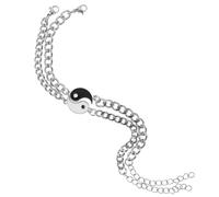 UPKOCH Set 2 Bracciali Yin Yang in Acciaio Inossidabile Regolabili per Coppie Cuore Intrecciato Braccialetti Abbinati per Relazioni e Festa degli Innamorati Gioielli Handmade per