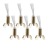 UPKOCH Set 6 Pezzi Supporti per Stoppini a Quattro Angoli in Ferro con Stoppino in Cotone Colore Oro, Accessori per Lampade da Tempio e Compleanni, Strumento per Centraggio Stoppino