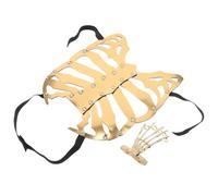 UPKOCH Set Braccialetti da Mano Teschio e Imbracatura da Scheletro Dorata Accessori Cosplay Scheletro per Halloween Pezzo Petto Gabbia Toracica Osso Gioielli Punk per Feste e Costume