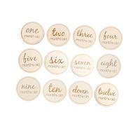 UPKOCH Set Di 3 Biglietti Per Neonati in Legno Con Numeri Biglietti Di Nascita Accessori Per Foto Baby Shower Adesivi Decorativi Per Neonati 12 Pezzi*3