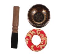 UPKOCH Set Di Meditazione Con Ciotola Tibetana in Rame Mazzuolo E Tappetino Per Yoga Ciotola Da 8 Cm Per Decorazioni Per La Casa Cartello Colore Casuale