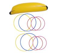 UPKOCH Set Giocattolo Banana Gonfiabile 68 CM 8 Anelli Colorati per Giochi di Addio al Nubilato Festa in Piscina e Decorazioni Scenografiche in Plastica Resistente Colore Colore Casuale