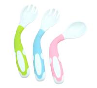 UPKOCH Set Per Bambini 3 Pezzi Cucchiai E Forchette Per Bambini Materiale Pp Lavabile in Lavastoviglie Punte Morbide Sicuro Per I Neonati Confezione Colorata