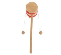 UPKOCH Sonaglio A Forma Di Scimmia in Legno Sostenibile Fatto A Mano Giocattoli Musicali Per Bambini Tamburo A Mano Giocattoli Sonaglio Per Lapprendimento Precoce Beige