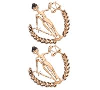 UPKOCH Spilla da Bavero Bilancia della Giustizia in Lega Dorata 2 Pezzi - Accessorio Legale per Avvocati e Studenti di Giurisprudenza - Regalo Uomo per Ordine Pubblico e Simbolo