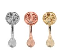 UPKOCH Spille a Forma di Cucchiaino e Tazza da Caffè in Lega, Set da 3 Pezzi Placcate Oro, Argento e Rosa, Spille Creative Multifunzione per Zaini, Abbigliamento e Accessori per Bar,