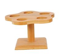 UPKOCH Supporto Cono Gelato e Espositore Per Pezzi Sushi in Legno 5 Fori Superficie Liscia Per Bancarelle Alimentari, Picnic e Eventi