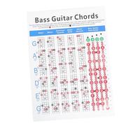 UPKOCH Tabella Accordi Per Basso Elettrico e Chitarra 4 Corde, Poster Musicale Su Carta Patinata Per Principianti, Guida Pratica Per Studio e Apprendimento in Classe