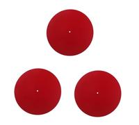 UPKOCH Tappetino Per Giradischi in Vinile 3 Pezzi 300 Mm in Lana Rosso Statico Per Il Suono