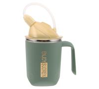 UPKOCH Tazza per anziani con difficoltà a deglutire, 14 oz/400 ml, per regolare la disfagia, in acciaio inossidabile, con manico con fessura per cucchiaio, per pazienti in gravidanza