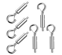 UPKOCH Tenditori a Occhiello in Acciaio Zincato 6 Pezzi Gancio e Serratura a Sfera, Accessori per Cavi Metallici per Sospensioni Pannelli e Luci da Ufficio, Dispositivi di Tensione