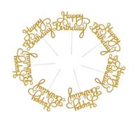 UPKOCH Topper per Torta Compleanno Oro 10 Pezzi in Carta Decorazioni per Cupcake e Festone Buon Compleanno per Party e Shower