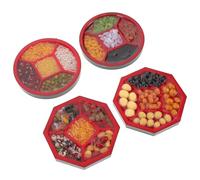 UPKOCH Vassoio per cibo in miniatura per casa delle bambole da 4 pezzi con finti fagioli di riso, accessori per decorazioni per case delle bambole, espositori per mobili e accessori per la fotografia