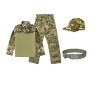 Uplateng Abbigliamento da Allenamento Mimetico per Bambini Tuta da Camicia Tattica Pantaloni con Cuscinetti Campo da Campeggio Caccia Uniforme da Combattimento Militare 160 (Navy Sets B,120)