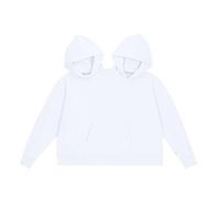 Uplateng Coppia Creativa Felpa Doppia Monopezzo Felpa vicina Felpa con Cappuccio Intima Felpa con Cappuccio Pullover Tinta Unita Sciolto (White,L)