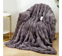 Uplayteck 150 x 200cm Coperta Riscaldante Elettrica, 6 Timer e 8 Impostazioni di Calore, Coperta Termica con Rimozione Acari e Modalità Sleep, Spegnimento Automatico, Riscaldamento Rapido