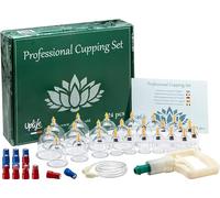 Uplife Coppette con pompa a vuoto, coppettazione con magneti terapeutici, vetro contro tensioni e cellulite (24 colli)
