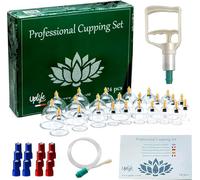 Uplife Set Coppettazione con 24 Coppette Massaggio Schiena - Per Cupping Therapy, Vacuum Terapia. Ventosa per Trattamento Cellulite e Sollievo dai Dolori Muscolari