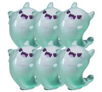 Upliftgift Cute Halloween Party Favor, Answerlup Mystery Glow-in-The-Dark Ghost Blind Box, Luminous Mini Resin Cute Miniature Ghost Figurines for Outdoor Car House Landscape(Verde,6Pcs Little Devil)