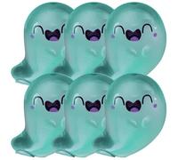 Upliftgift Cute Halloween Party Favor, Answerlup Mystery Glow-in-The-Dark Ghost Blind Box, Luminous Mini Resin Cute Miniature Ghost Figurines for Outdoor Car House Landscape(Verde,6Pcs Smiling Elf)