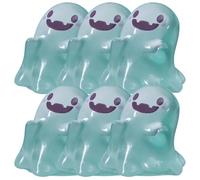 Upliftgift Cute Halloween Party Favor, Answerlup Mystery Glow-in-The-Dark Ghost Blind Box, Luminous Mini Resin Cute Miniature Ghost Figurines for Outdoor Car House Landscape(Verde,6Pcs Smiling Ghost)