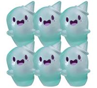 Upliftgift Cute Halloween Party Favor, Answerlup Mystery Glow-in-The-Dark Ghost Blind Box, Luminous Mini Resin Cute Miniature Ghost Figurines for Outdoor Car House Landscape(Verde,6Pcs Top Hat Witch)