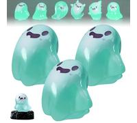 Upliftgift Cute Halloween Party Favor, Answerlup Mystery Glow-in-The-Dark Ghost Blind Box, Luminous Mini Resin Cute Miniature Ghost Figurines for Outdoor Car House Landscape(Verde,3Pcs Floating Soul)