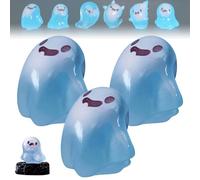 Upliftgift, Grazioso Bomboniera per Feste di Halloween, Answerlup Mystery Glow-in-The-Dark Ghost Blind Box, Mini Statuette di Fantasmi Miniatura Resina Luminosa Paesaggio(Blue,3Pcs Floating Soul)