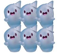 Upliftgift, Grazioso Bomboniera per Feste di Halloween, Answerlup Mystery Glow-in-The-Dark Ghost Blind Box, Mini Statuette di Fantasmi Miniatura Resina Luminosa Paesaggio(Blue,6Pcs Top Hat Witch)