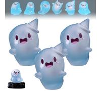 Upliftgift, Grazioso Bomboniera per Feste di Halloween, Answerlup Mystery Glow-in-The-Dark Ghost Blind Box, Mini Statuette di Fantasmi Miniatura Resina Luminosa Paesaggio(Blue,3Pcs Top Hat Witch)