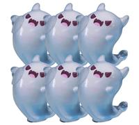Upliftgift, Grazioso Bomboniera per Feste di Halloween, Answerlup Mystery Glow-in-The-Dark Ghost Blind Box, Mini Statuette di Fantasmi Miniatura Resina Luminosa Paesaggio(Blue,6Pcs Little Devil)