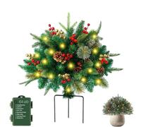 Upliftjoys, albero di Natale artificiale pre-illuminato, per riempire l'urna dell'albero di Natale Upliftjoys, albero di Natale artificiale con treppiede per portico, cortile, giardino, aiuole (A)
