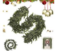 Upliftjoysq 6 FT Artificial Cedar Garlands, Thick and Lush Green Faux Cedar Pine Needles, 2025 Christmas Artificial Cypress Leaf Vine Wreath, for Mantel Fireplace Holiday Decor (180,6FT)