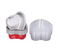 Uplory 15 tortiere a Forma di Cuore Rosa, tortiera a Forma di Cuore in Foglio di Alluminio con coperchi, pirottini per Dessert, contenitori per Cupcake, per San Valentino,