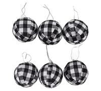 Uplory 6 Pezzi Palline di Natale Ornamenti, Ornamenti Natalizi, Ti Auguro Buona Fortuna, Rendi la tua Casa più Calda, Adatto per la Decorazione della Finestra della Tavola (Black and White Checkered)