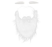 Uplory Fake Mustache Beards, Adjustable Elastic Rope Santa Claus Beard Set for Christmas Jesus Beard Halloween Funny Facial Hair Accessories Men Party Cosplay Supplies
