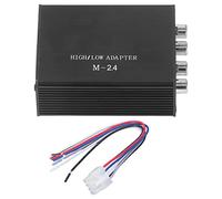 Uplory High to Low Audios Converter,Aluminum Alloy Delay 2 in 4 Out Audios Converters DC 12V Ideal for Subwoofer Amp Line Level Converter for Car Stereo Easy Installation