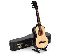 Uplory Modelo de Guitarra Clásica de Madera en Miniatura con Soporte Adornos de Instrumentos Musicales, Delicado Colección de Manualidades Adornos navideños Modelo s