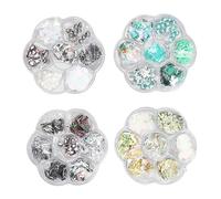 Uplory Paillettes per Nail Art Natalizie, Fiocco di Neve 3D Babbo Natale Albero di Natale Alce Pinguino Calzini a Forma di Fette di Argilla Polimerica per Nail Design Acrilico