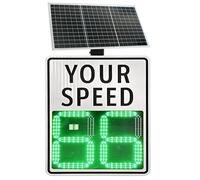 UPLTOE Cartello Radar Ad Energia Solare, Segnale di Avvertimento Stradale con Limite di velocità Regolabile, 61 X 99 Cm, Bianco