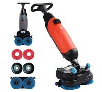 UPLTOE Lavasciuga Pavimenti Professionale,240 Giri/Min,Lavapavimenti Elettrica Leggera,con Larghezza di Pulizia di 17",Doppie Spazzole Rotanti,Testina Rotante a 360° Copertura 1200 M²/H Red