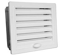 Upmann 50147 Griglia di Ventilazione in plastica con Telaio da Incasso, 200 x 200 cm, Regolabile, Bianco, 200 x 200