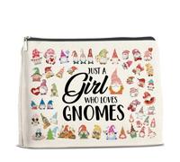 UPNEGE Borsa per il trucco con gnomi regalo per donne ragazza figlia sorella Bestie, Just a Girl Who Loves Gnomes Zipper Makeup Pouch, Policromato