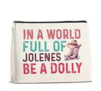 UPNEGE Borsa per il trucco per amanti della musica country, idea regalo per donne, sorelle e amiche, in un mondo pieno di Jolenes Be a Dolly con cerniera, Policromato
