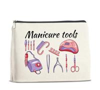 UPNEGE Manicurist Nail Tech Regali Borsa per il trucco Regali per le Donne Tecnico delle Unghie Artista Borsa Cosmetica Strumenti Manicure Cerniera Sacchetto di Trucco