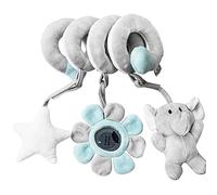 Uposao Giocattolo per passeggino, cartone animato, giocattolo per bambini a partire da 0 mesi, giocattolo per bambini a spirale in tessuto per afferrare e sentire, elefante