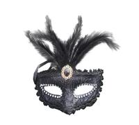 Uposao Maschera da donna veneziana masquerade maschere di pizzo, maschera sexy per gli occhi con piume e strass per Halloween Carnevale Party Costume
