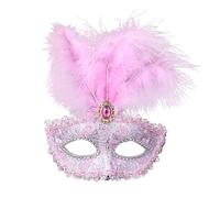 Uposao Maschera da donna veneziana masquerade maschere di pizzo, maschera sexy per gli occhi con piume e strass per Halloween Carnevale Party Costume